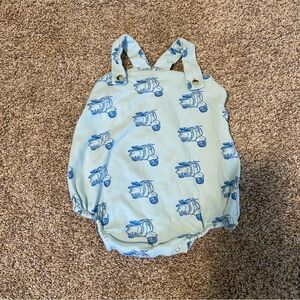 Kate Quinn Blue Scooter Print Baby Romper